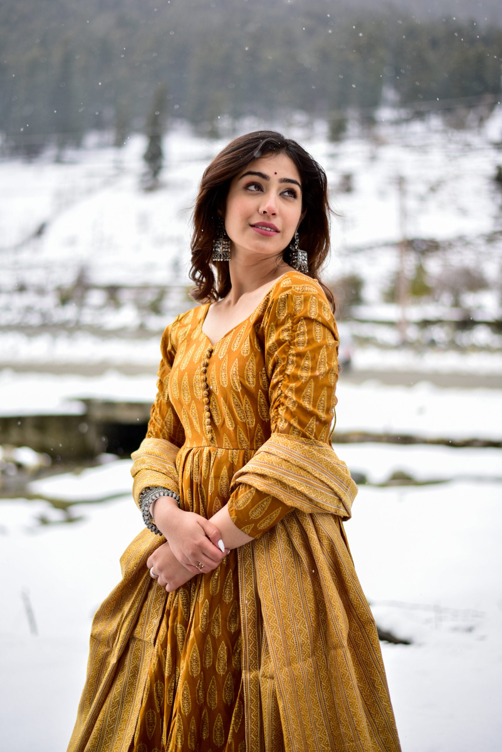 Autumn Glow Pure Maslin Readymade Suit | Heavy Digital Printed Festive Ensemble