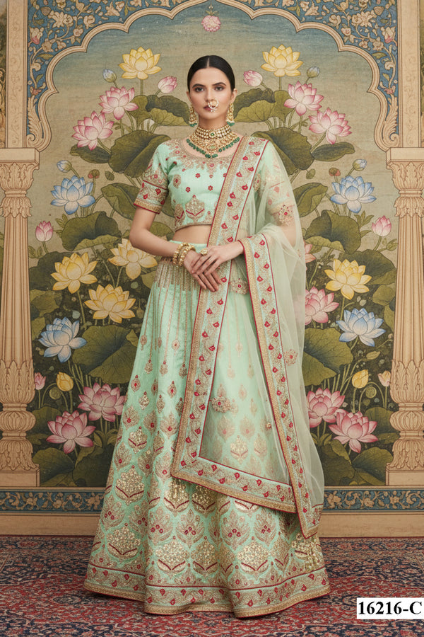 Liril Silk Lehenga Choli | Zari & Cord Embroidery Semi-Stitched Ensemble