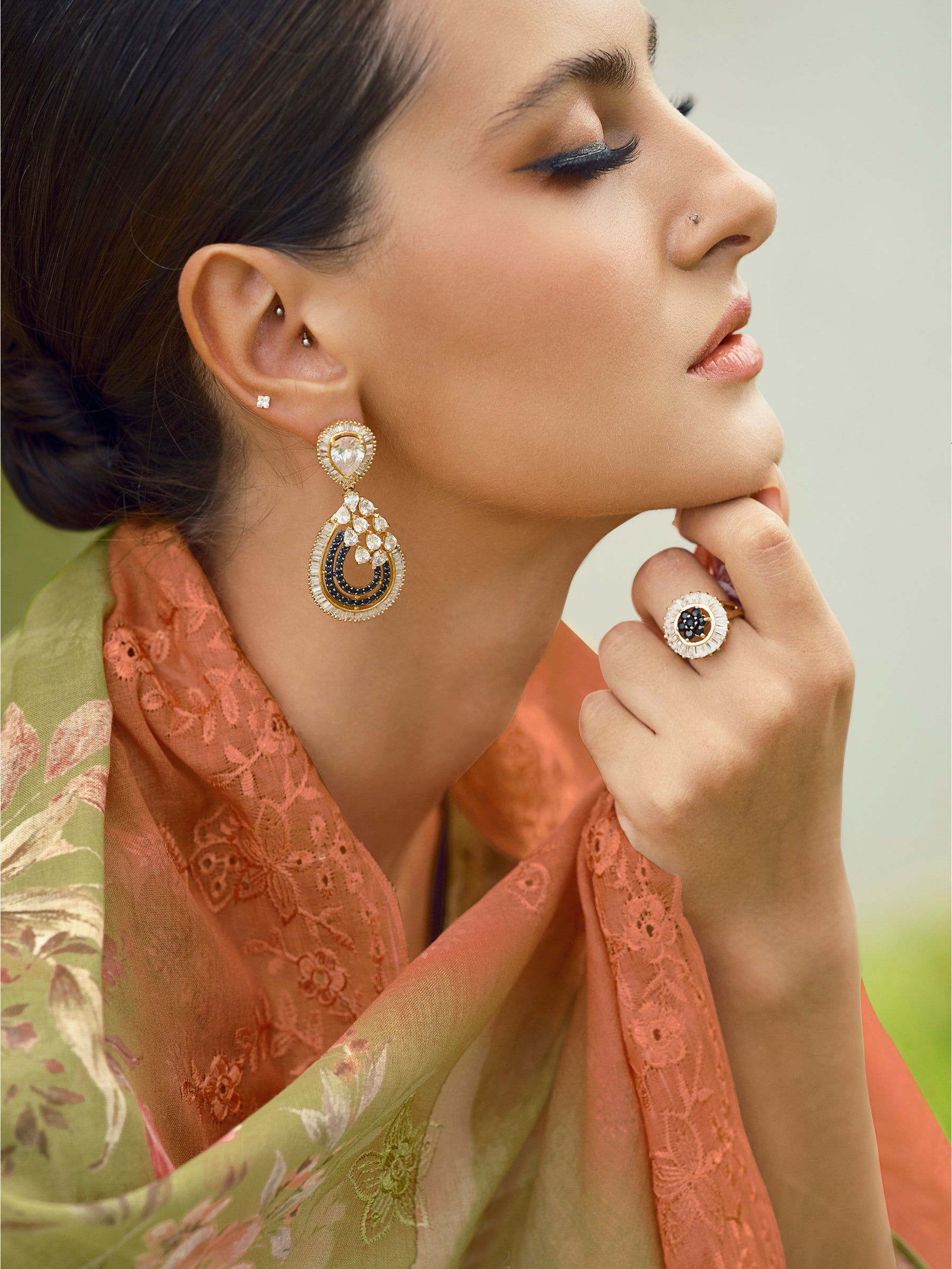 Enchanted Green Lawn Cotton Dress Material | Floral Digital Print with Resham Thread & Cut Work