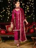 Royal Magenta Velvet Jardoshi Dress Material | Hand-Embroidered Beads & Sequin Couture