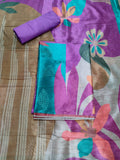 Elegant Multi-Purple Assam Silk Digital Print Suit | Resham Threadwork & Sequin Details