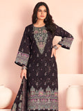 Earthy Brown Lawn Cotton Digital Print Suit | Resham Embroidered Floral Elegance