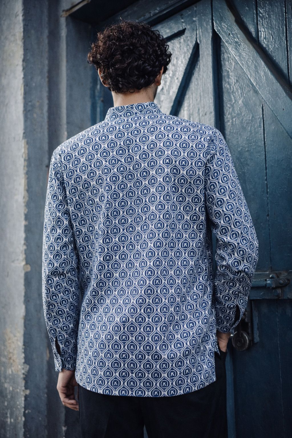Pristine White Linen Print Short Kurta | Men's Premium Ethnic Wear