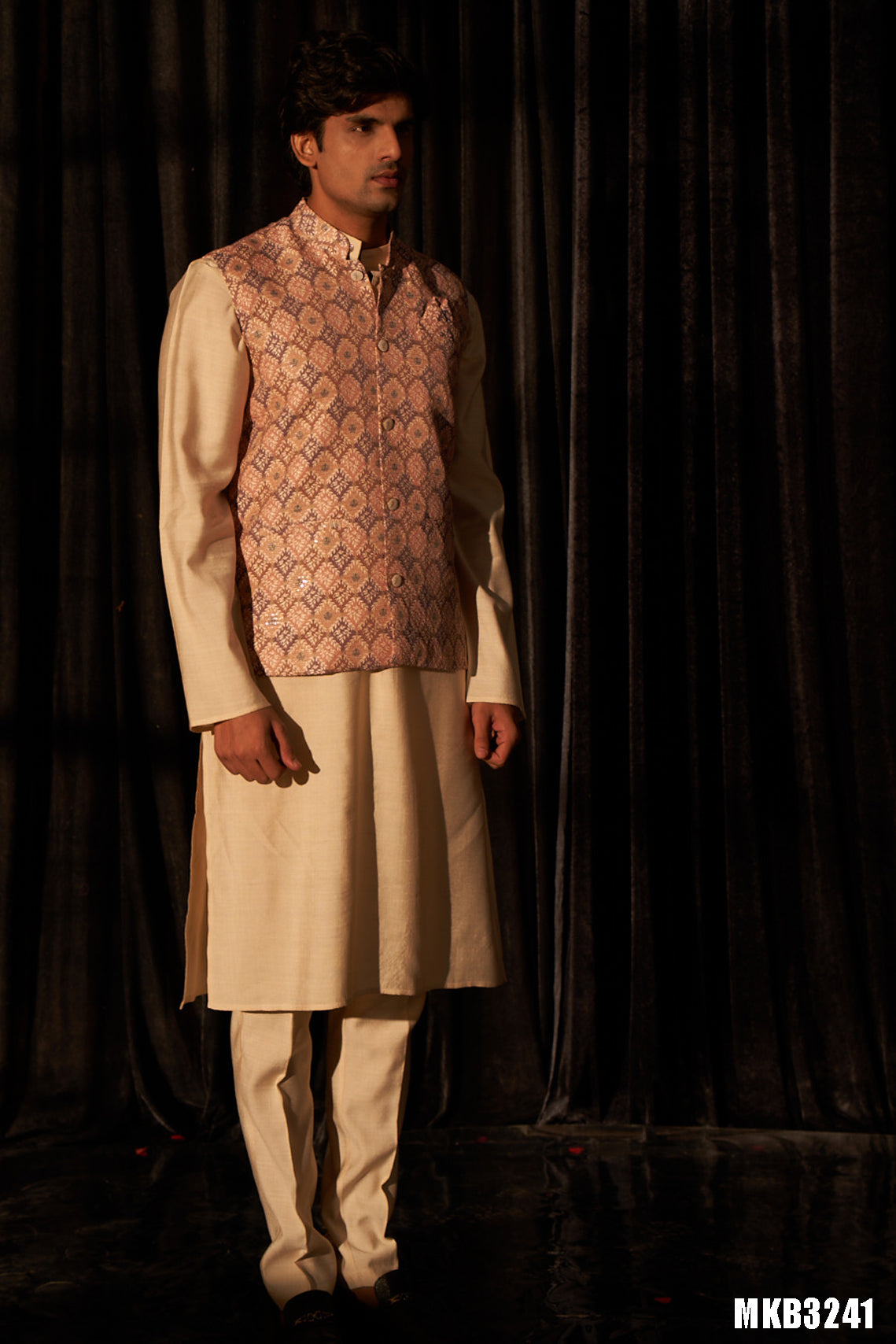 Earthy Brown Viscose Kurta Set | Designer Printed Festive Couture Ensemble