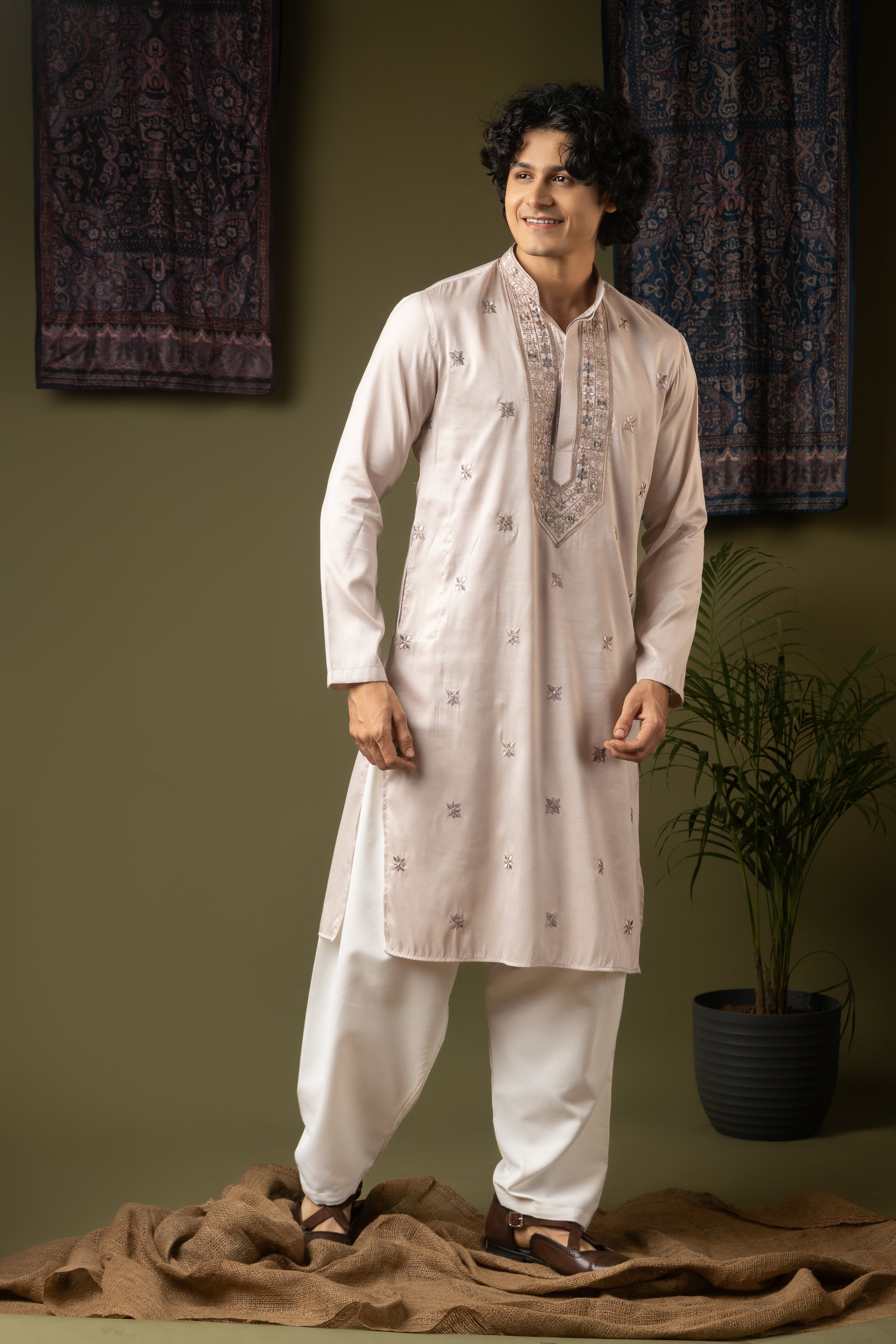 Majestic Purple Silk Kurta Set | Hand-Weaved Embroidered Festive Royalty