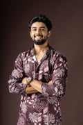 Wine Blended Cotton Weaved Kurta Set | Majestic Festive Ensemble