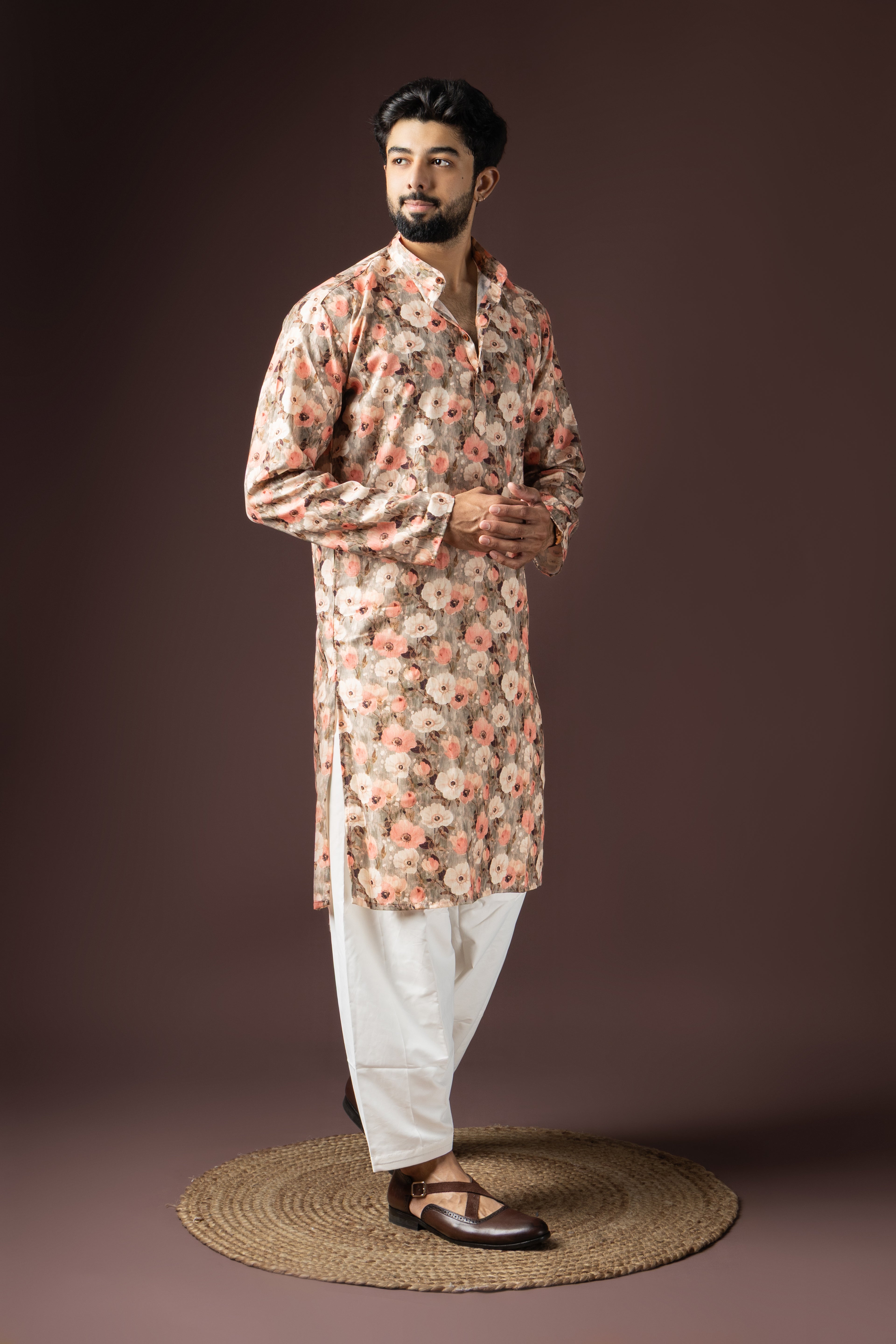 Multi Color Blended Cotton Weaved Kurta Set | Joyful Festive Ensemble