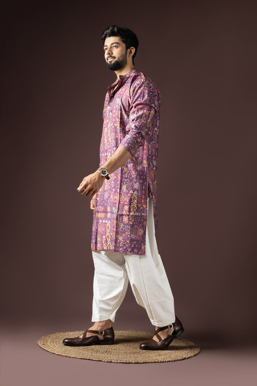 Purple Modal Silk Weaved Kurta Set | Regal Festive Ensemble