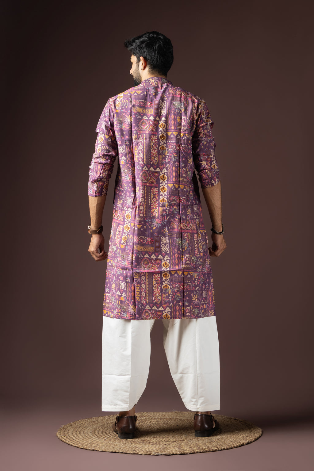 Purple Modal Silk Weaved Kurta Set | Regal Festive Ensemble