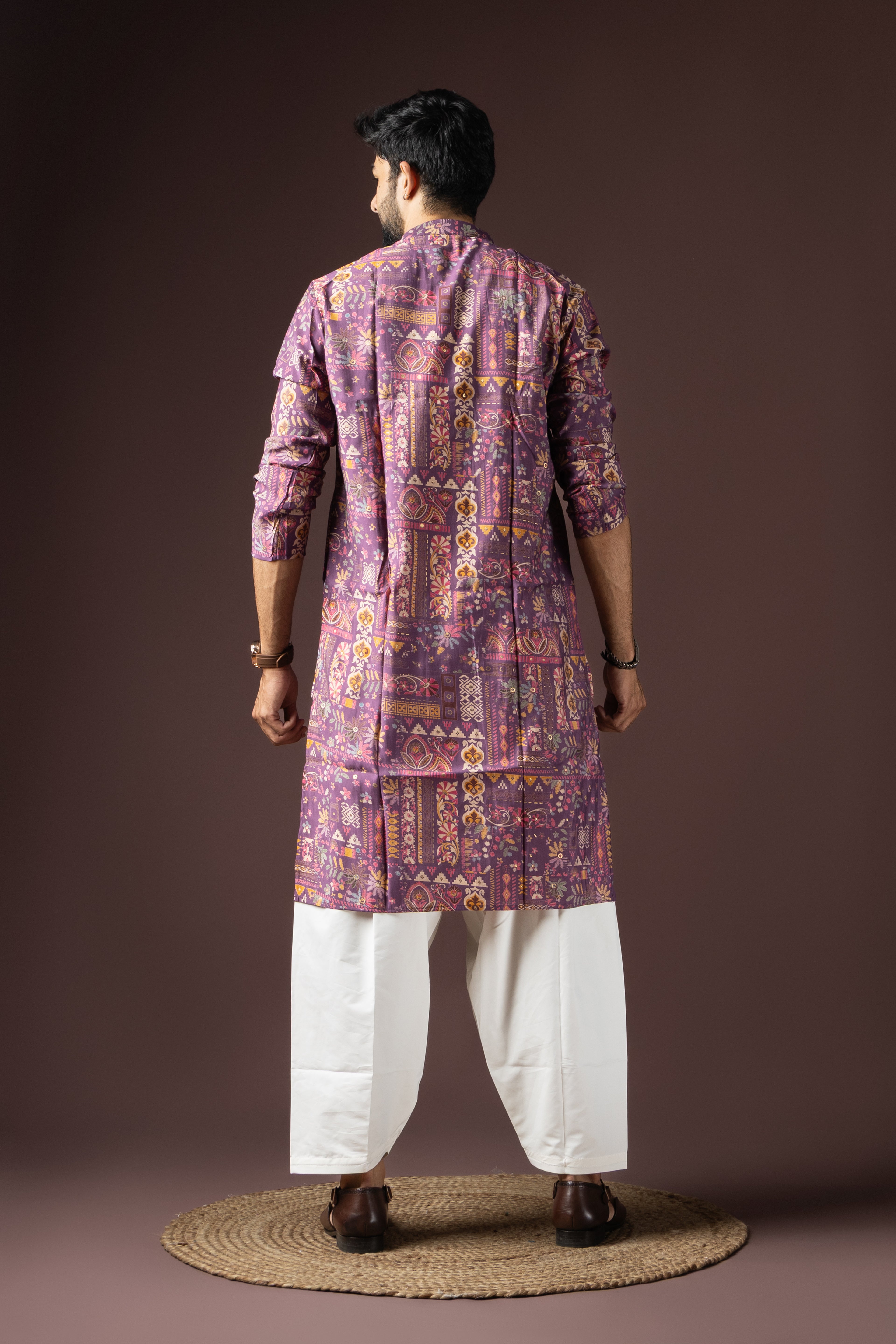 Purple Modal Silk Weaved Kurta Set | Regal Festive Ensemble