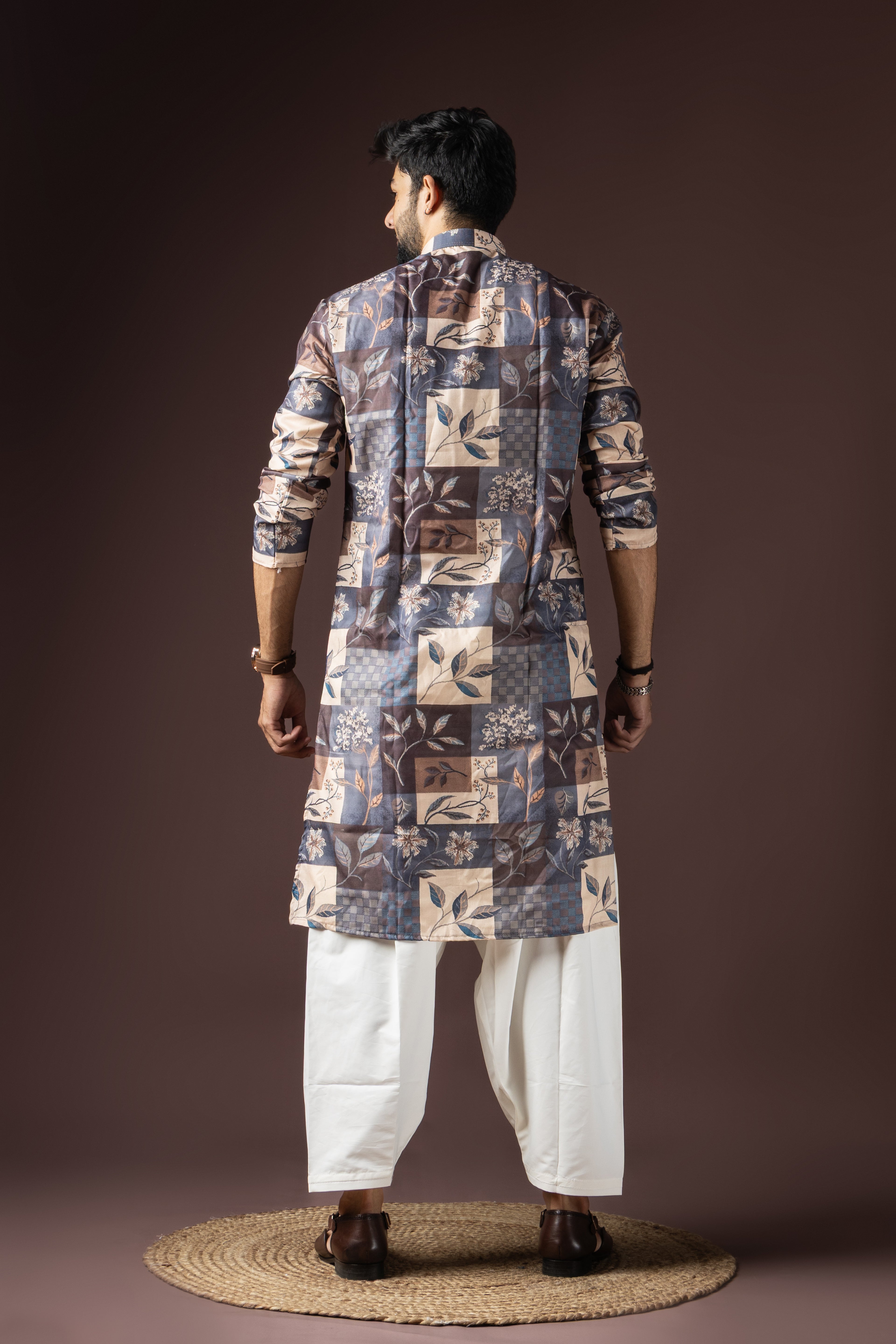 Multi Color Blended Cotton Weaved Kurta Set | Festive Celebration Wear