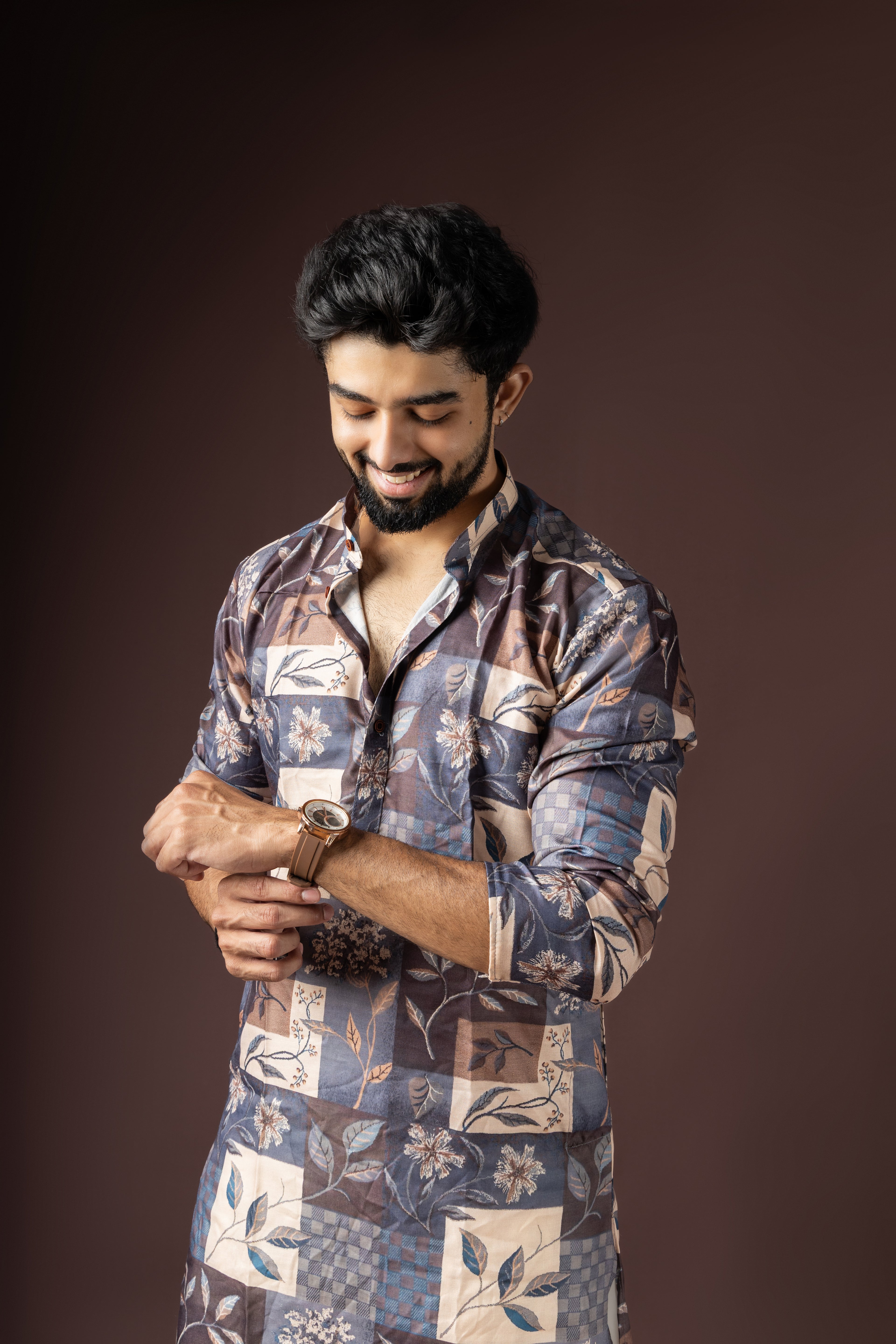 Multi Color Blended Cotton Weaved Kurta Set | Festive Celebration Wear