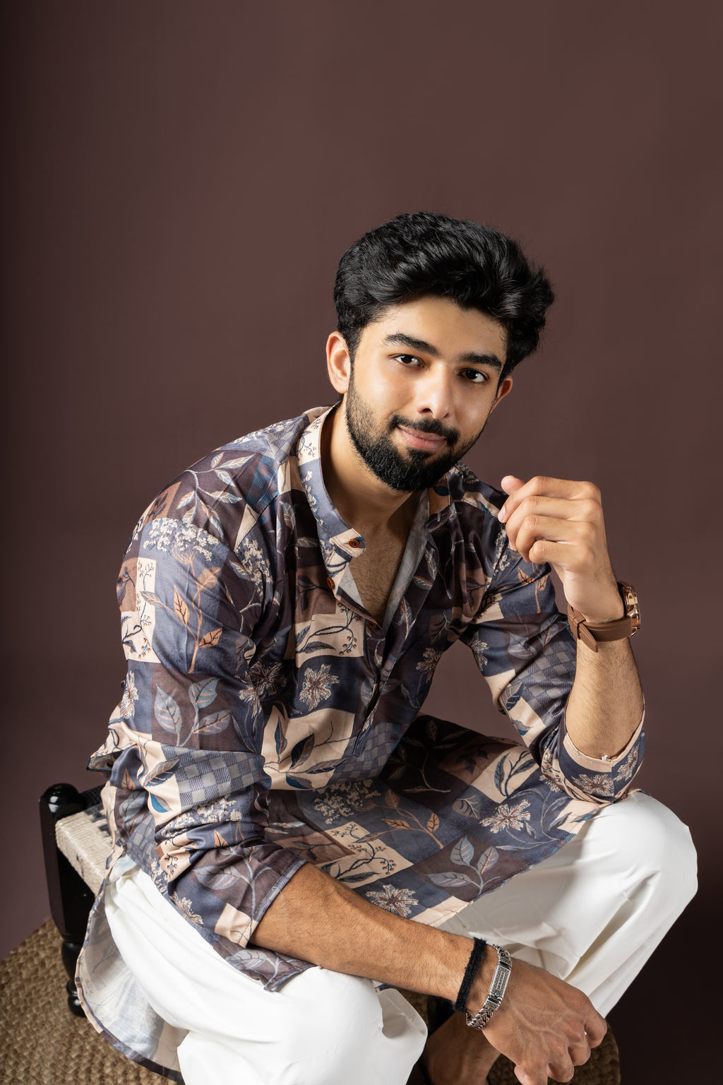 Multi Color Blended Cotton Weaved Kurta Set | Festive Celebration Wear