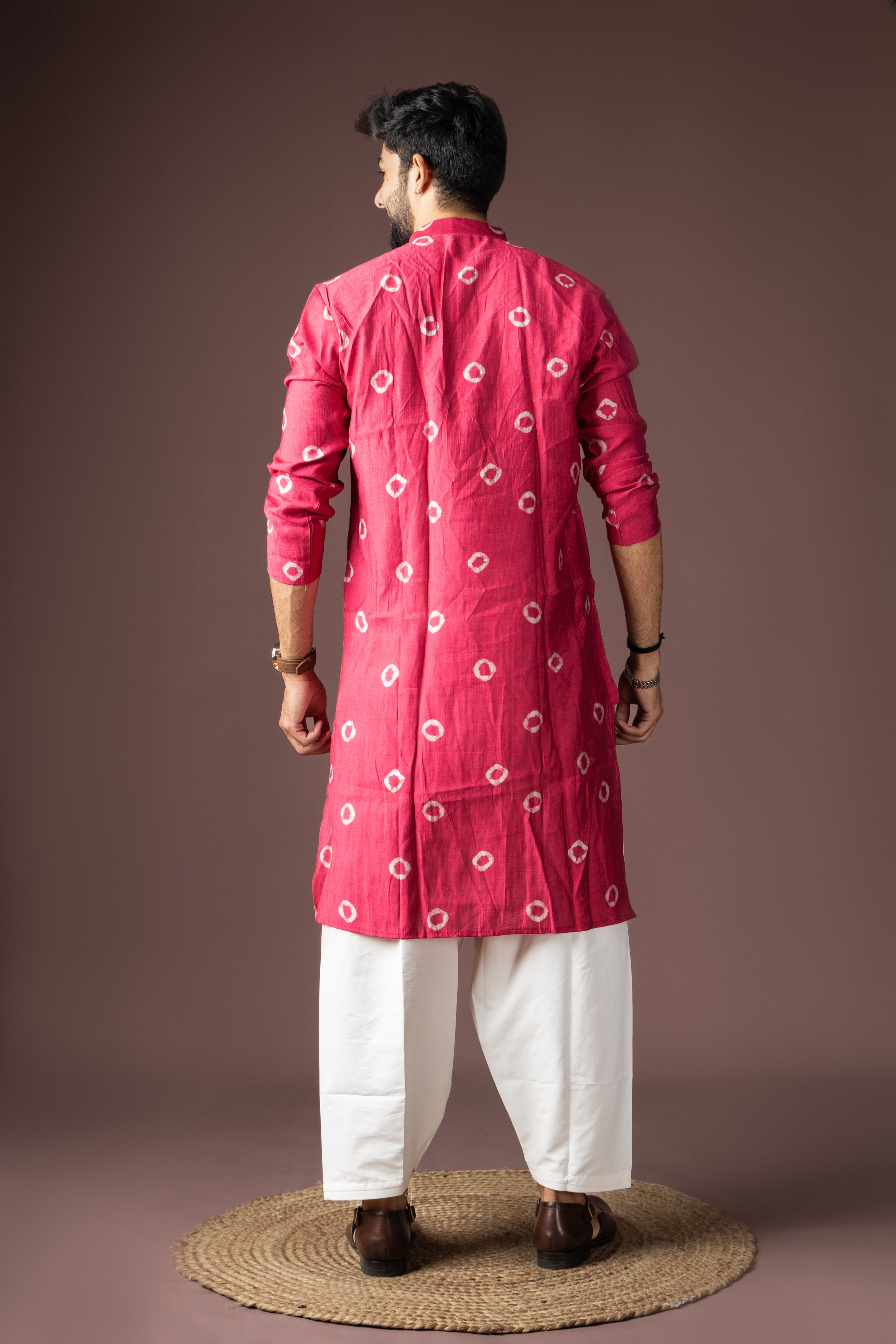 Fuchsia Viscose Kurta Set | Bold Festive Ensemble