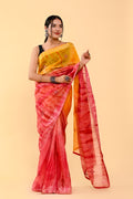 Sunset Glow Cotton Saree | Sequin Embroidered & Patch Border Elegance