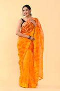 Autumn Harvest Cotton Saree | Sequin Embroidered & Patch Border Radiance