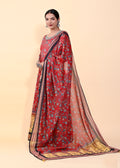 Radiant Multi-Color Chanderi Silk Gown | Hand-Embroidered Beads & Stones Elegance