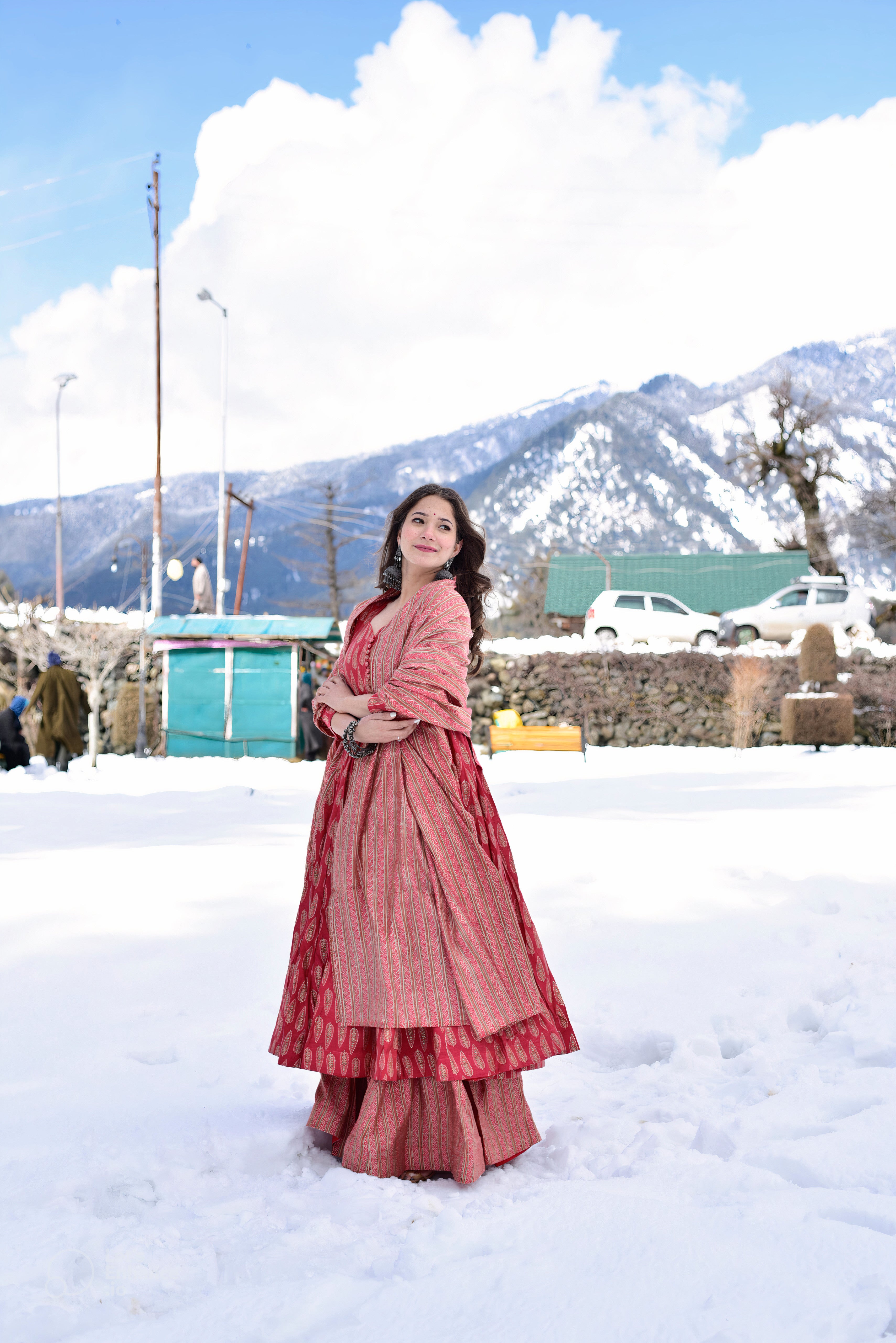 Crimson Radiance Pure Maslin Readymade Suit | Heavy Digital Printed Designer Ensemble