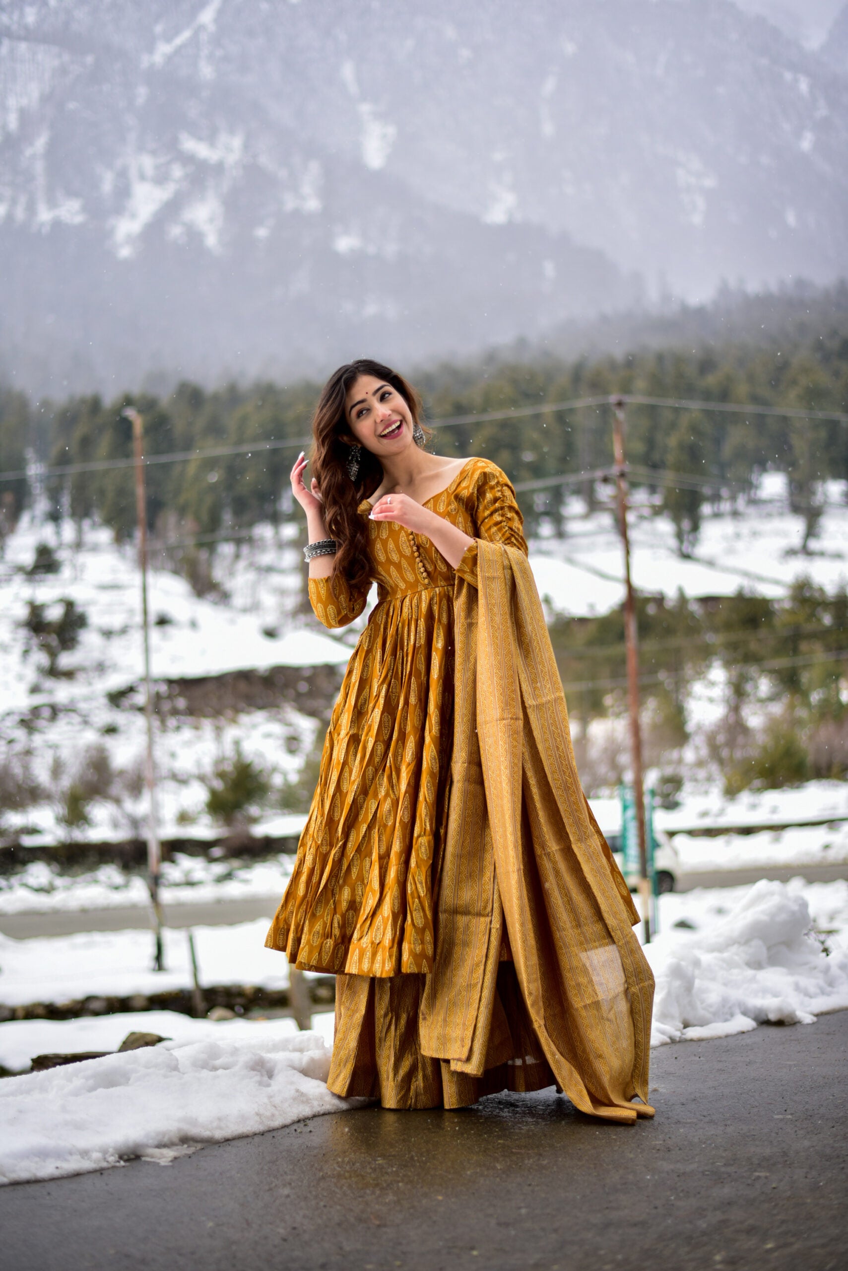 Autumn Glow Pure Maslin Readymade Suit | Heavy Digital Printed Festive Ensemble