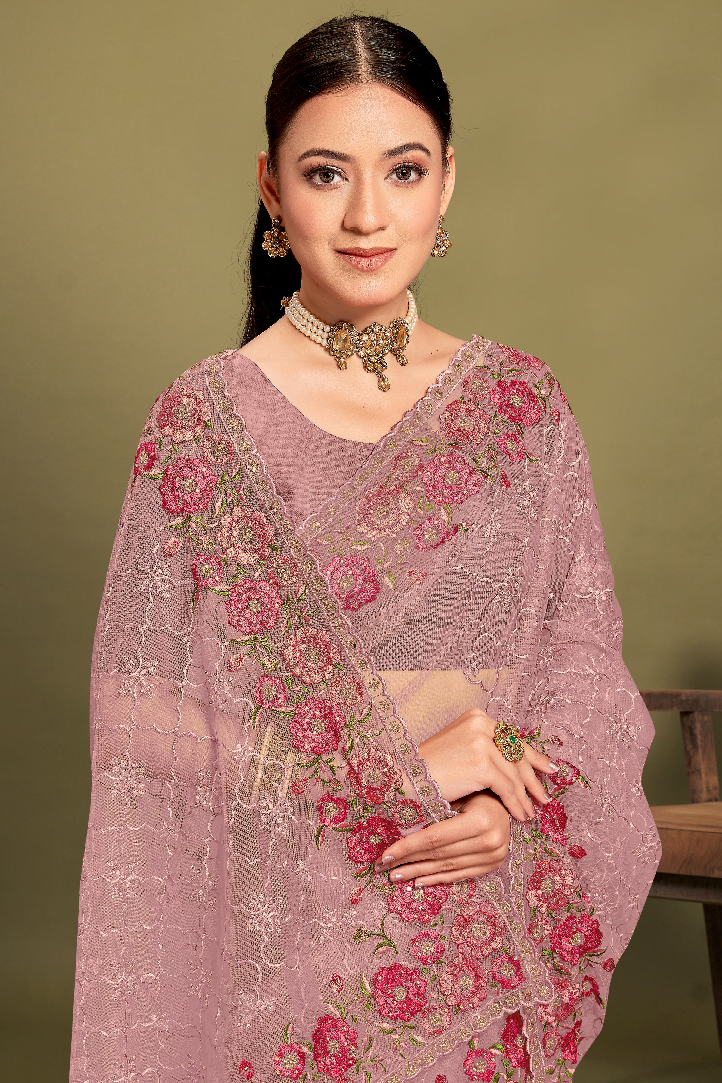 Enchanting Lavender Net Saree | Ethereal Beauty with Regal Grace