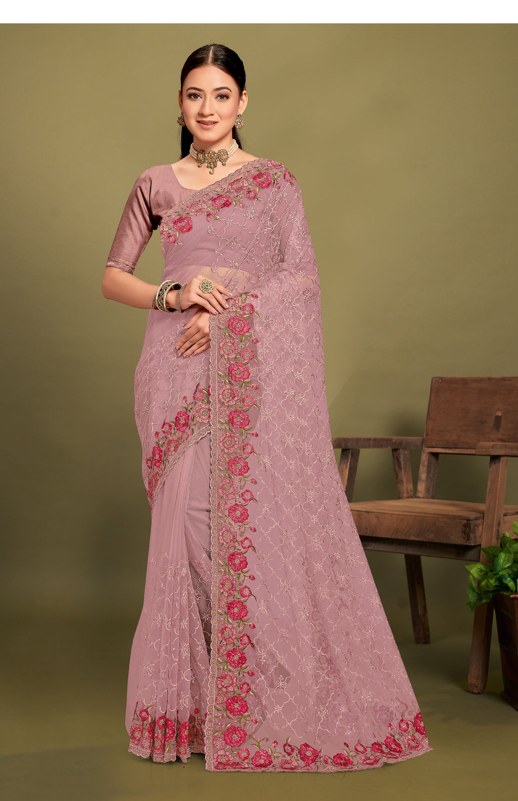 Enchanting Lavender Net Saree | Ethereal Beauty with Regal Grace