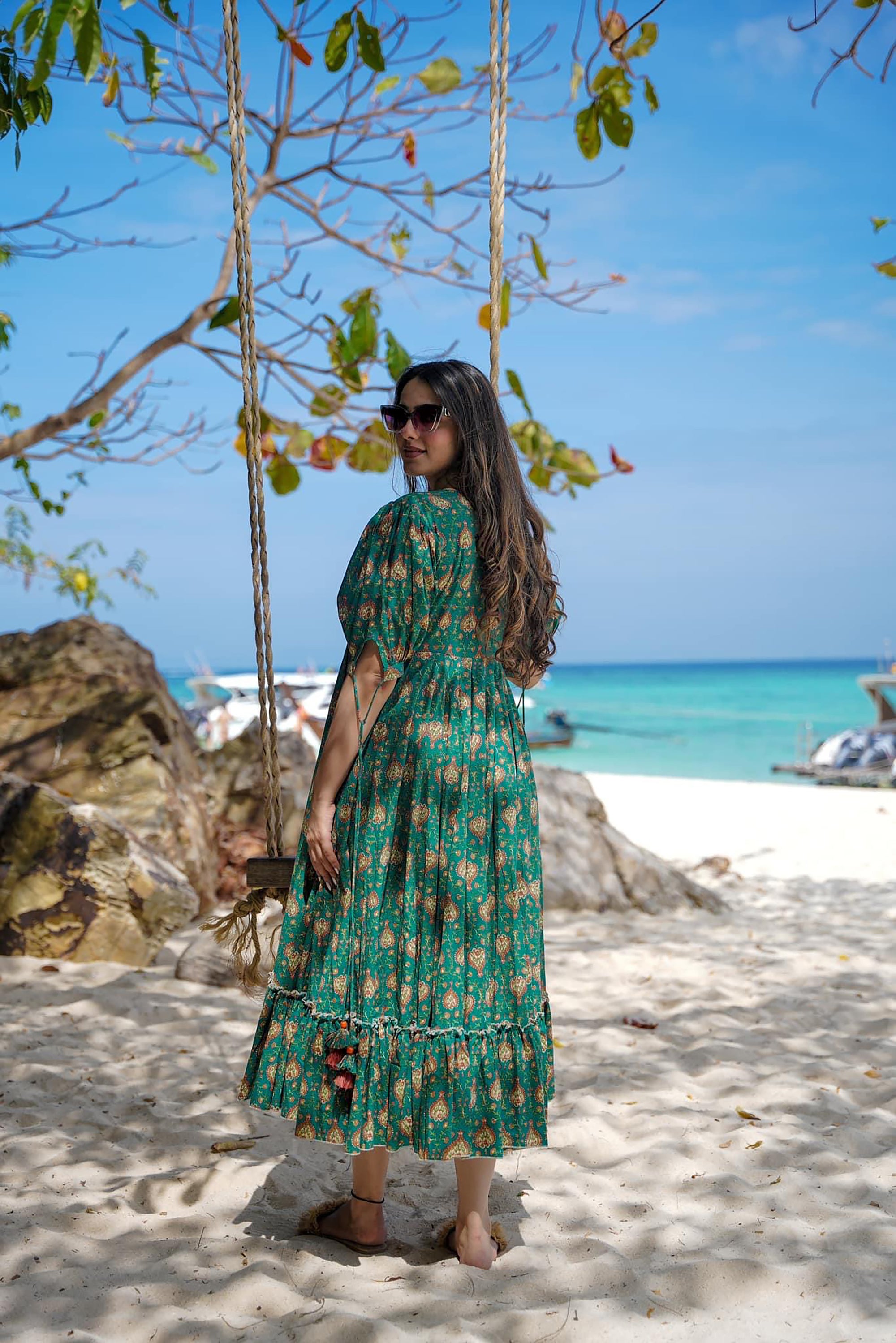 Sunny Floral Heavy Rayon Digital Anarkali Gown | Fully Flared Festive Collection