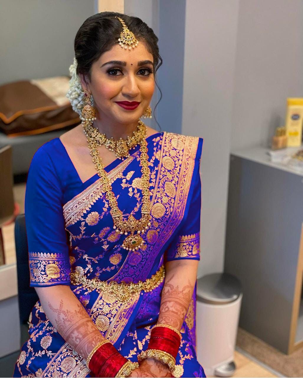 Serene Blue Soft Lichi Silk Saree | Rich Pallu & Jacquard Work Couture