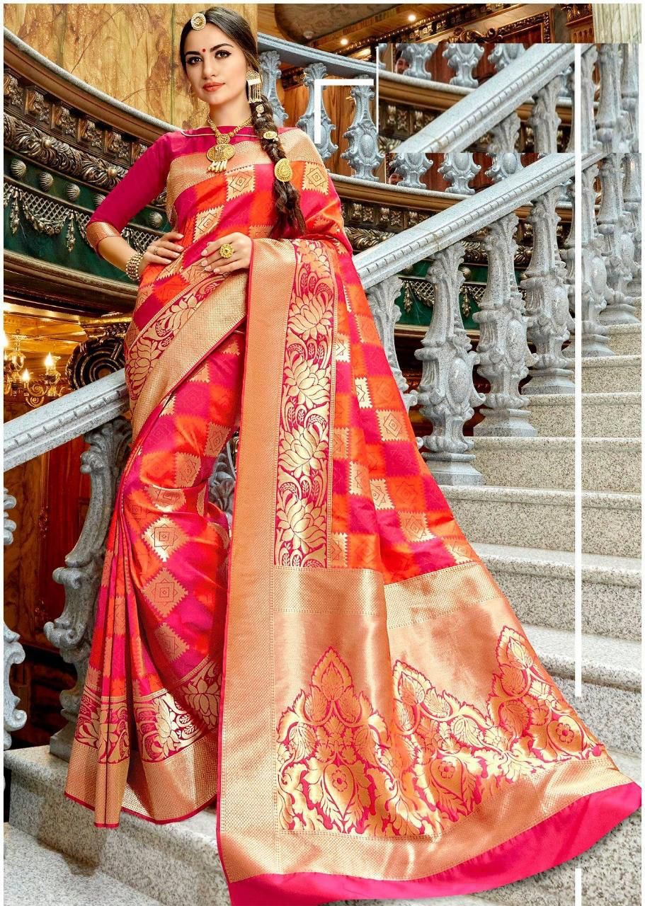 Blush Pink Soft Lichi Silk Saree | Beautiful Rich Pallu & Jacquard with Zahlar
