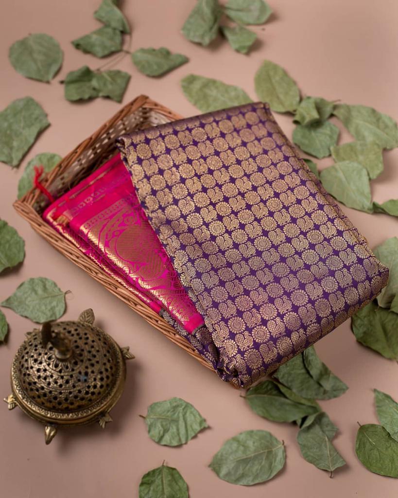 Majestic Navy Blue Soft Lichi Silk Saree | Exclusive Jacquard Border & Rich Pallu Couture