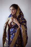 Navy Blue & Gold Soft Lichi Silk Saree | Original Gold Zari with Jacquard Work Couture