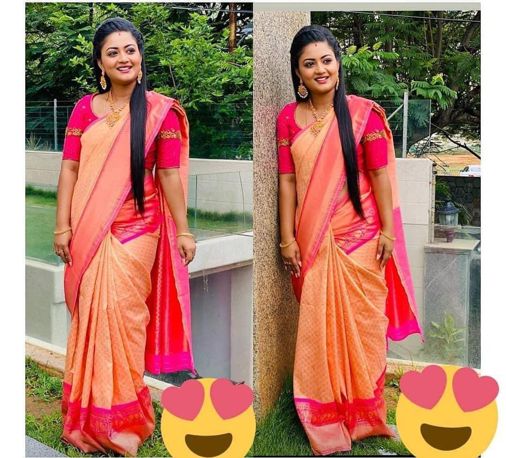 Peach & Pink Soft Lichi Silk Saree | Rich Pallu & Jacquard Work Couture