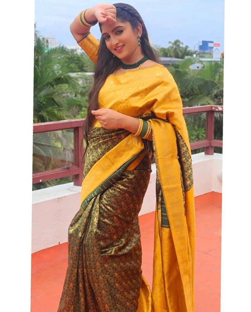Multi-Color Soft Lichi Silk Saree | Rich Pallu & Jacquard Work Couture