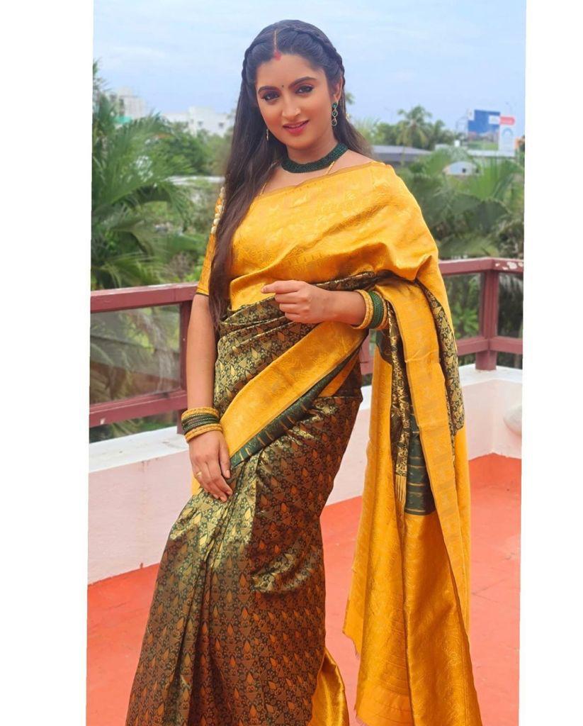 Multi-Color Soft Lichi Silk Saree | Rich Pallu & Jacquard Work Couture