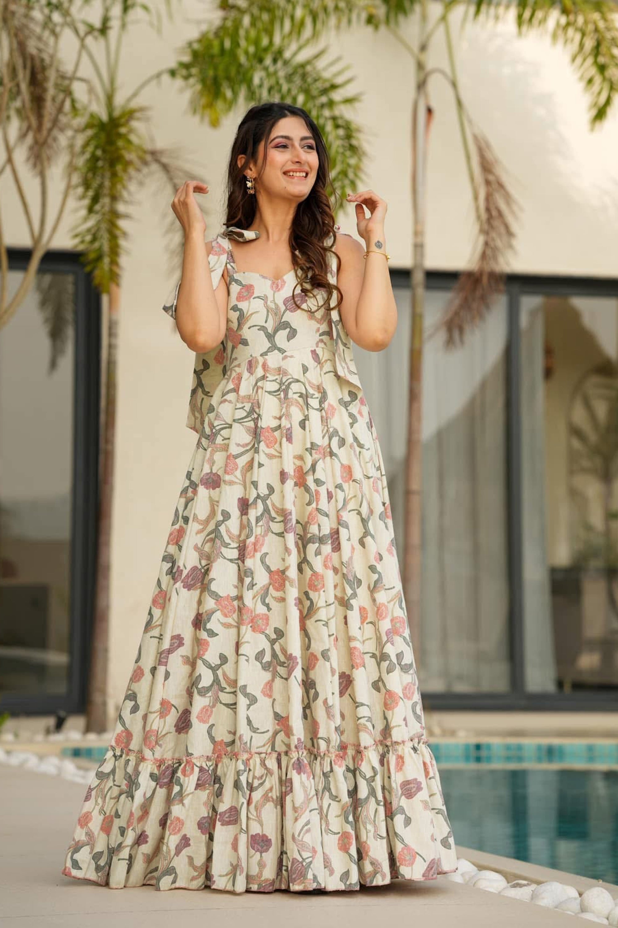 PRU30597 Heavy Rayon Digital Anarkali Gown | Fully Flared Designer Collection