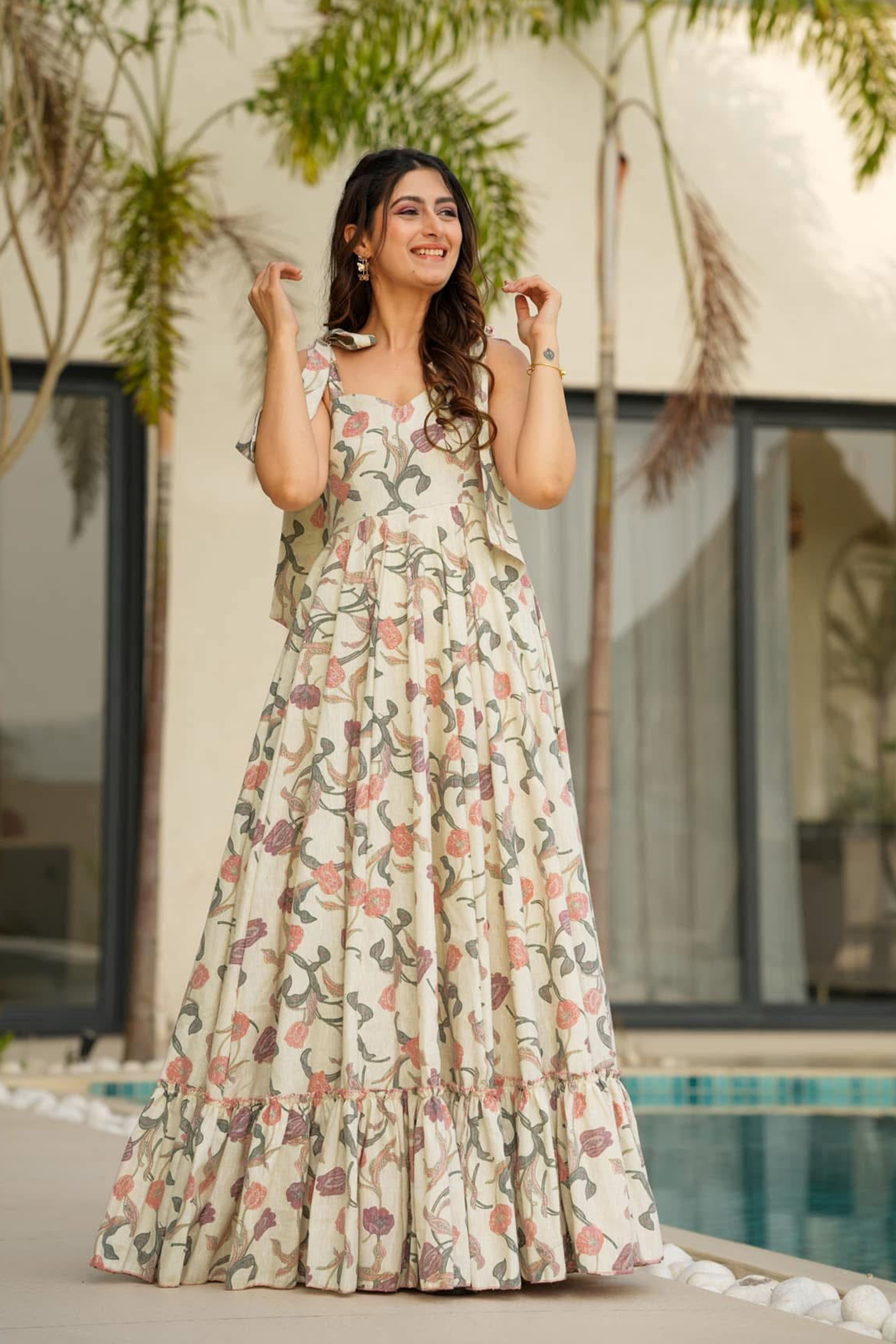 Heavy Rayon Digital Anarkali Gown | Fully Flared Designer Collection