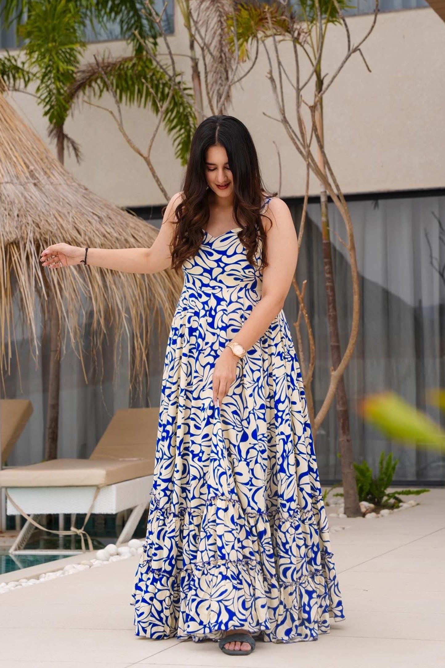 Heavy Rayon Digital Anarkali Gown | Fully Flared Designer Wear