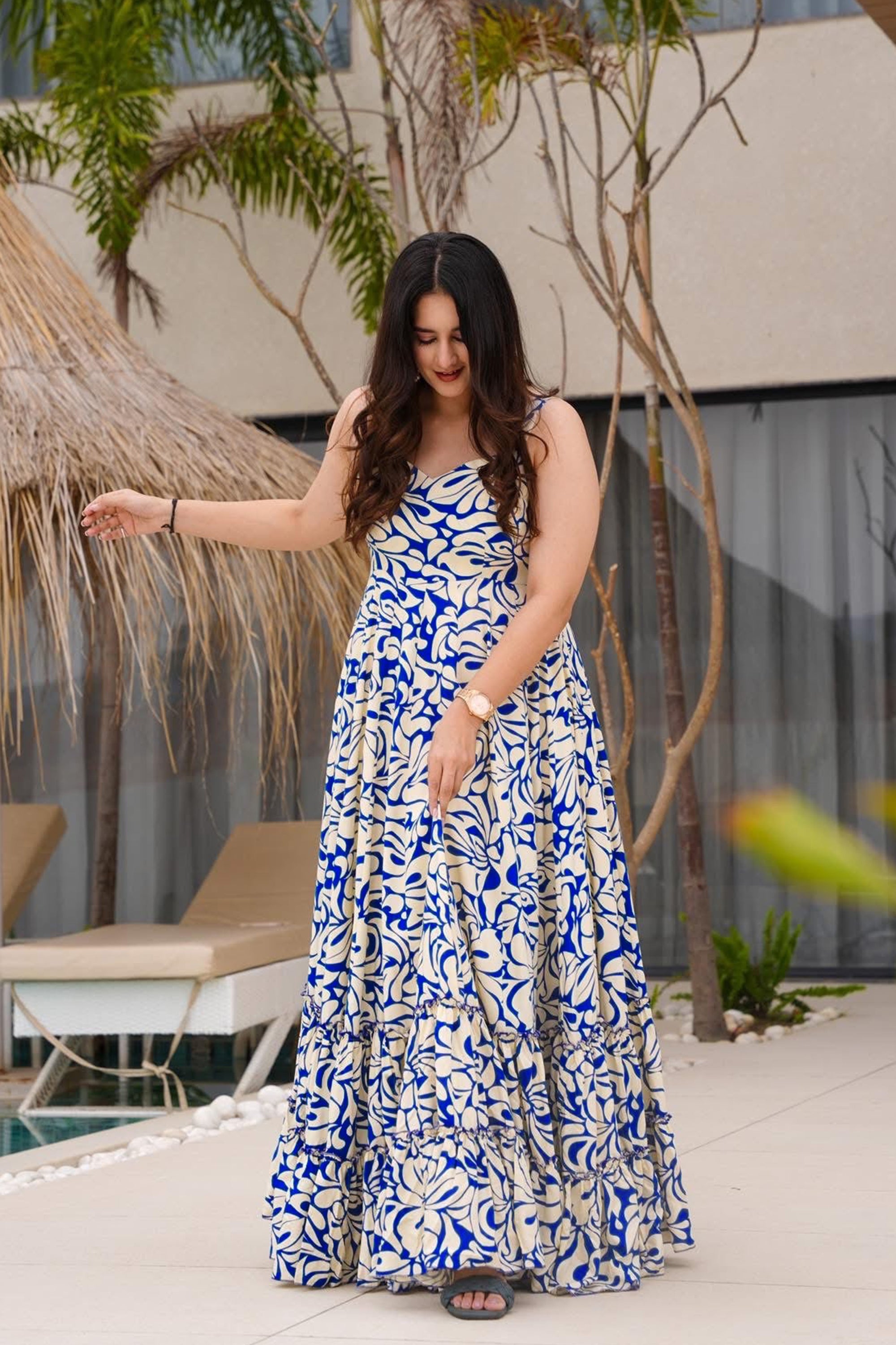 PRU30599 Heavy Rayon Digital Anarkali Gown | Fully Flared Designer Wear