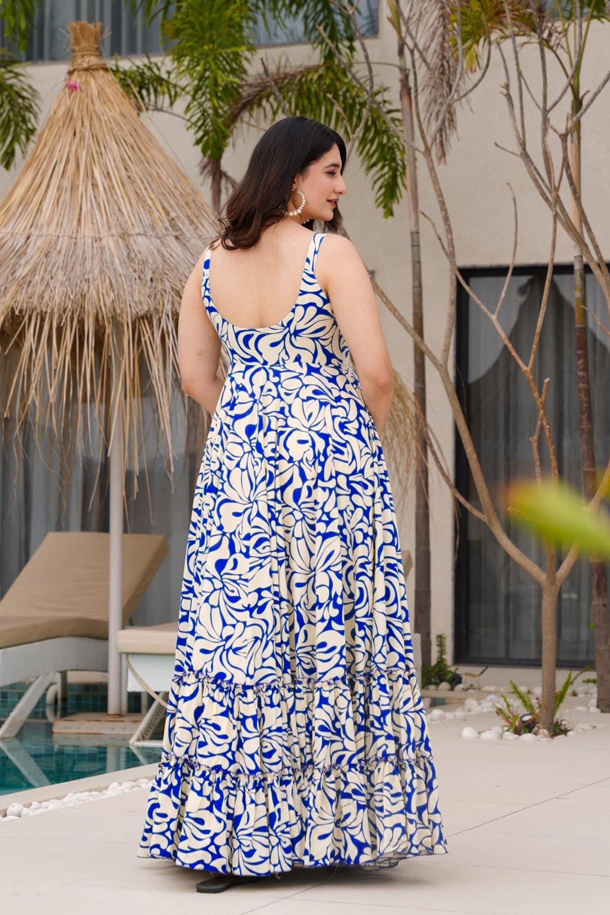 PRU30599 Heavy Rayon Digital Anarkali Gown | Fully Flared Designer Wear