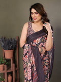 Classic Black Georgette Saree | Banglori Blouse Sophistication