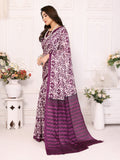 Regal Purple Khadi Printed Saree | Majestic Elegance with Traditional Charm