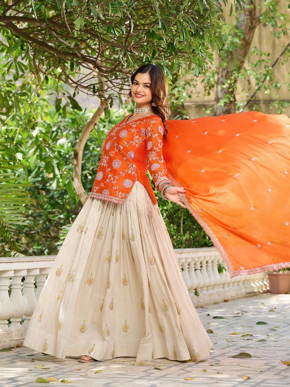 Regal Chinon & Tissue Silk Lehenga Choli | Heavy Embroidery Cording Sequence & Thread Work Couture