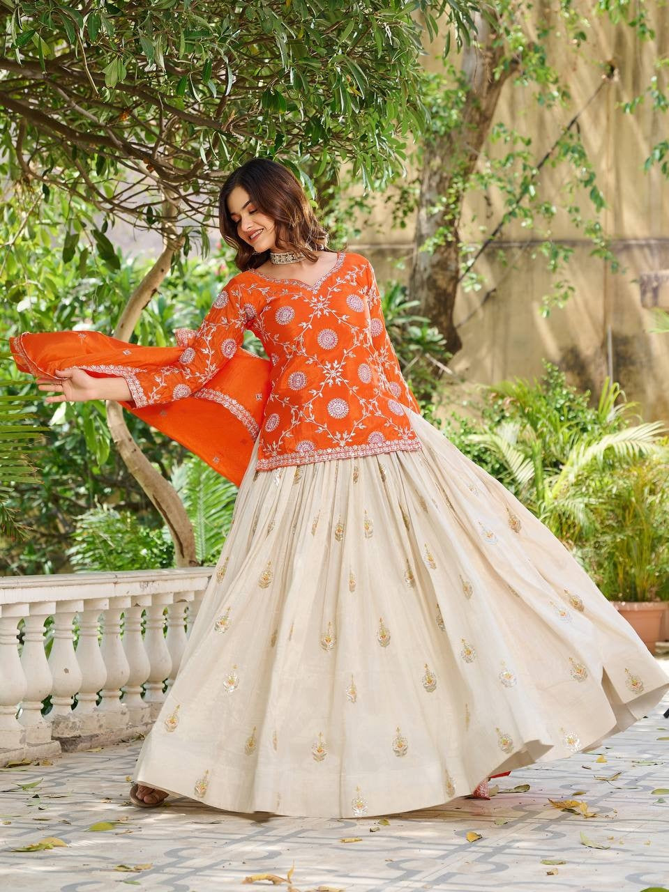 Regal Chinon & Tissue Silk Lehenga Choli | Heavy Embroidery Cording Sequence & Thread Work Couture