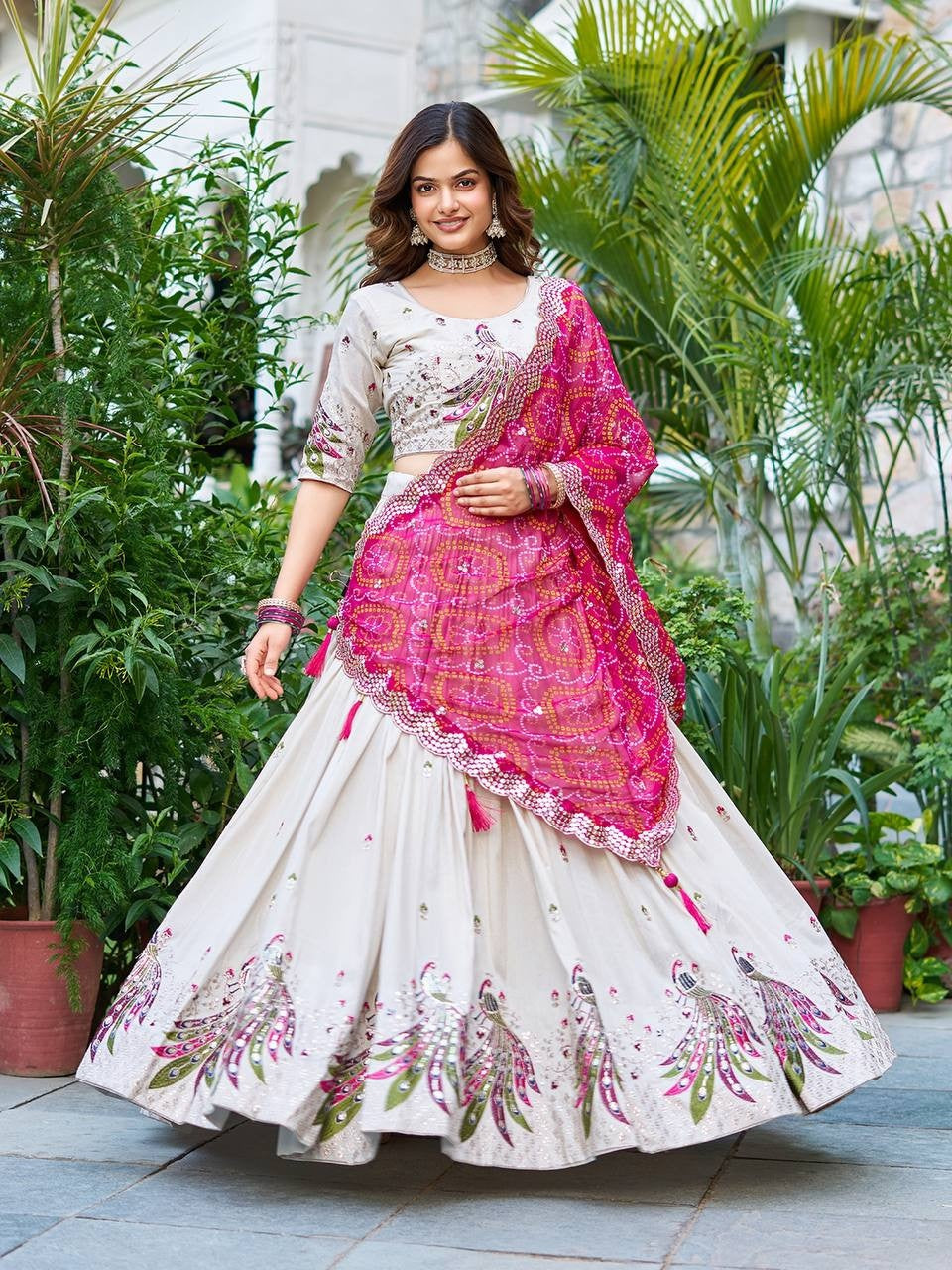 Opulent Tissue Silk Lehenga Choli | Heavy Embroidery 7mm Sequence & Thread Work Couture