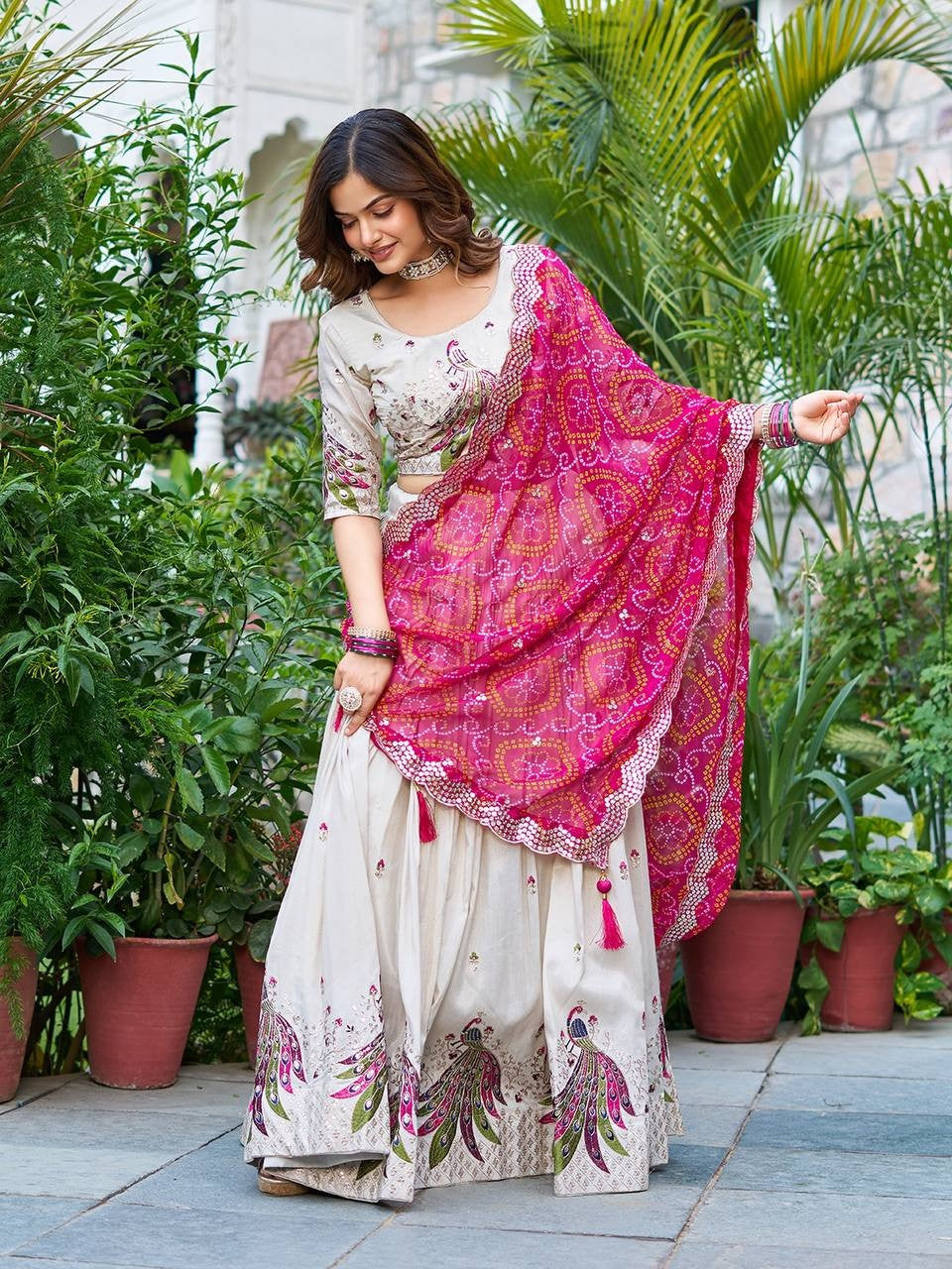 Opulent Tissue Silk Lehenga Choli | Heavy Embroidery 7mm Sequence & Thread Work Couture
