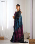 Elegant Black Georgette & Satin Banglori Saree | Designer Sequance Embroidery Party Wear