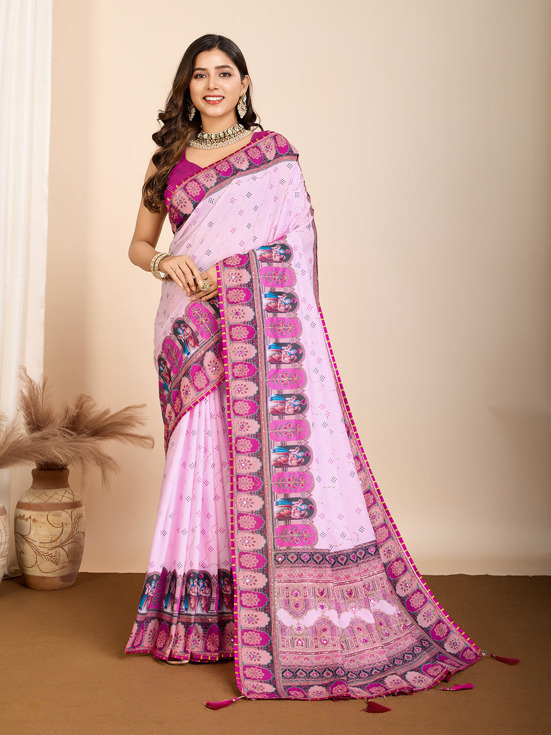 Royal Purple Muslin Cotton Party Wear Saree | Designer Digital Printed Elegance