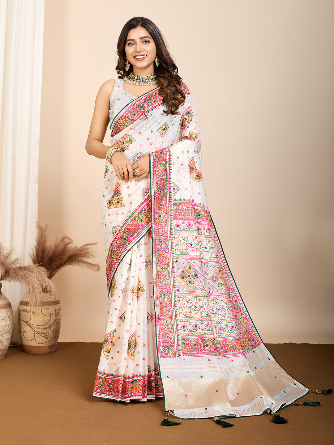 Pure Radiance Muslin Cotton Party Wear Saree | Designer Digital Printed with Hand Work Artistry