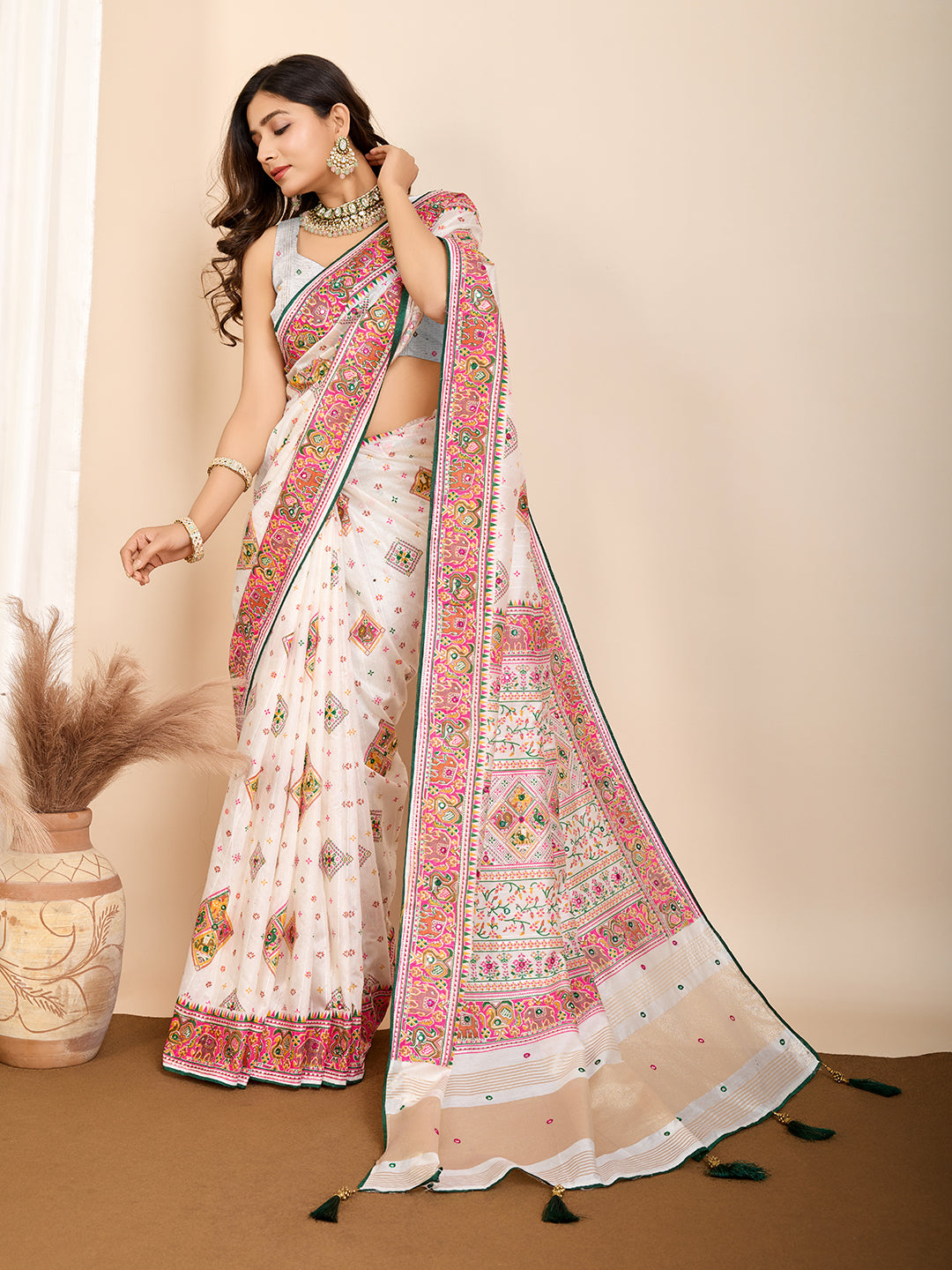 Pure Radiance Muslin Cotton Party Wear Saree | Designer Digital Printed with Hand Work Artistry
