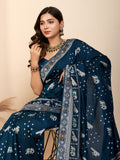 Royal Blue Soft Silk Party Wear Saree | Woven Meenakari Designer Masterpiece
