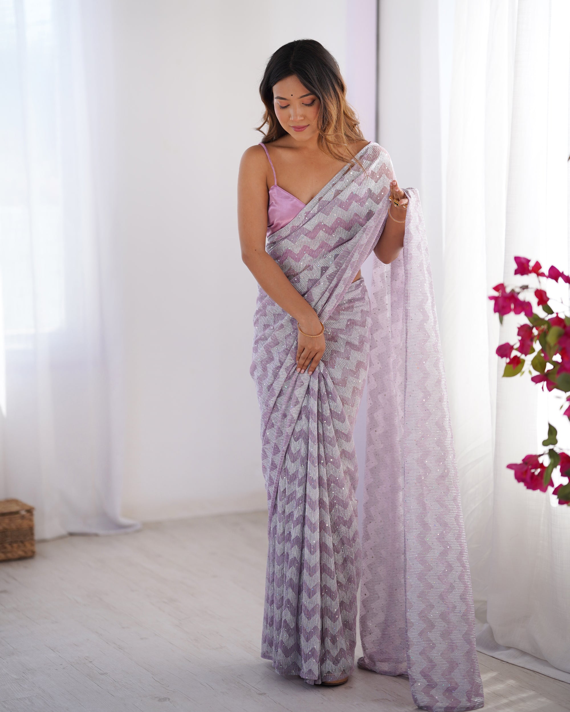 Sea Green Twill Net Saree | Green Art Silk Blouse with Embroidered Lace Work